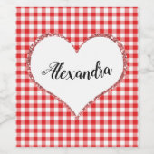 バレンタインデー名前をカスタムする ワインラベル (シングルラベル)