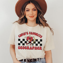 バレンタインデー地理、クーピッド地理学者 Tシャツ