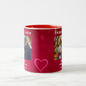 バレンタインデー夫ボーイフレンド写真かわいいカップル ツートーンマグカップ (中央)