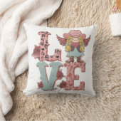 バレンタインデー女性のカーボーイラブ クッション (ブランケット)