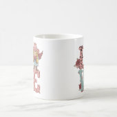 バレンタインデー女性のカーボーイラブ コーヒーマグカップ (中央)