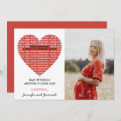 バレンタインデー妊娠の発表ビッグハート 案内状 (正面/裏面)