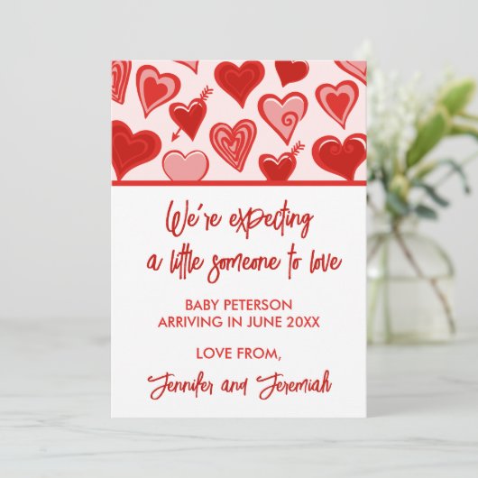 バレンタインデー妊娠の発表red sweet 案内状 (スタンド正面)