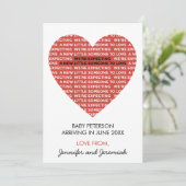 バレンタインデー妊娠アナウンスカードニュートラル 案内状 (スタンド正面)