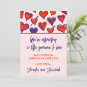 バレンタインデー妊娠発表かわいい甘い 案内状 (スタンド正面)