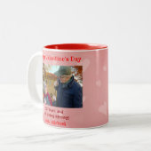 バレンタインデー妻ガールフレンドかわいいカップルの写真 ツートーンマグカップ (正面左)