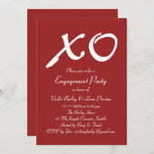 バレンタインデー婚約パーティ招待状 招待状 (正面/裏面)