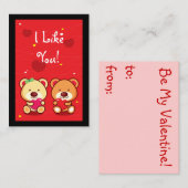バレンタインデー子供へカード ノートカード (正面/裏面)