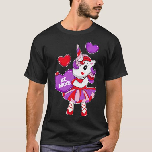 バレンタインデー子供へギフトUnicorn Girls Be Tシャツ (正面)