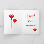 バレンタインデー子犬Wufグリーティングカード シーズンカード (内部)