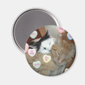 バレンタインデー子猫 マグネット (正面/裏面)