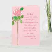 バレンタインデー宗教ヨハネ聖書の聖句バラ カード (正面)