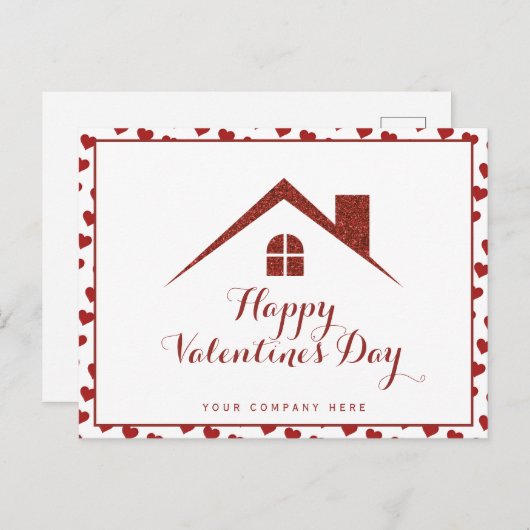 バレンタインデー実在エステートハウスハート ポストカード (正面/裏面)