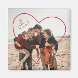 バレンタインデー家族の写真ハート マグネット