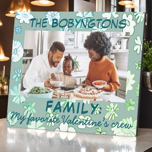 バレンタインデー家族の写真引用文フローラ緑 フォトプラーク