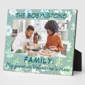バレンタインデー家族の写真引用文フローラ緑 フォトプラーク (側面)