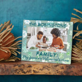 バレンタインデー家族の写真引用文フローラ緑 フォトプラーク (側面)