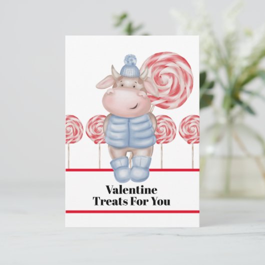 バレンタインデー専用のキャンディトリートカード サンキューカード (スタンド正面)