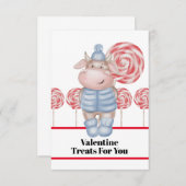 バレンタインデー専用のキャンディトリートカード サンキューカード (正面/裏面)