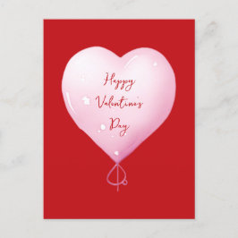 バレンタインデー幸せなハートピンクのスクリプト シーズンポストカード