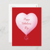 バレンタインデー幸せなハートピンクのスクリプト シーズンポストカード (正面/裏面)