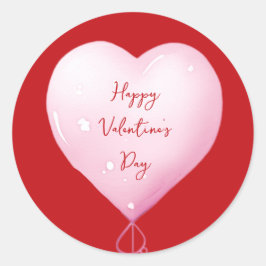 バレンタインデー幸せなハートピンクのスクリプト ラウンドシール
