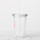バレンタインデー幸せカスタム赤面ピンク アクリルタンブラー (左)