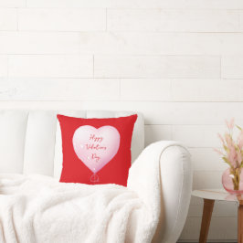バレンタインデー幸せハートカスタム明るい赤 クッション
