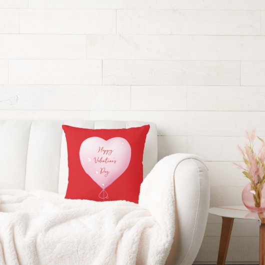 バレンタインデー幸せハートカスタム明るい赤 クッション (ソファ)