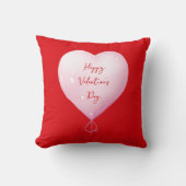 バレンタインデー幸せハートカスタム明るい赤 クッション (正面)