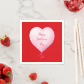 バレンタインデー幸せハートカスタム明るい赤 スタンダードカクテルナプキン (インサイチュ)