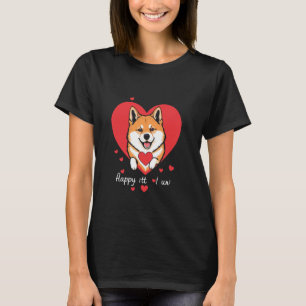 バレンタインデー幸せ私かわいい犬のハート Tシャツ