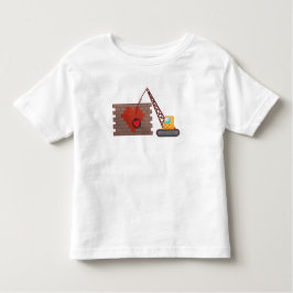 バレンタインデー建築難破クレーン トドラーTシャツ