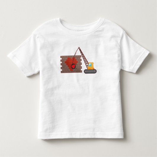 バレンタインデー建築難破クレーン トドラーTシャツ (正面)