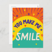 バレンタインデー引用文"あなたは私をスマイル" シーズンポストカード (正面/裏面)