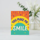 バレンタインデー引用文"あなたは私をスマイル" ポストカード (スタンド正面)