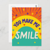 バレンタインデー引用文"あなたは私をスマイル" ポストカード (正面/裏面)