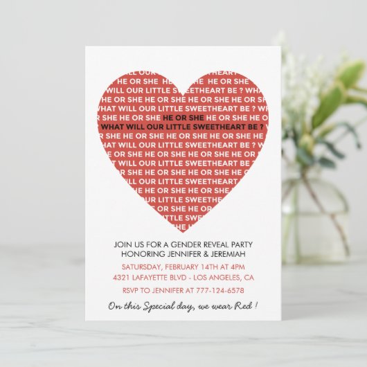 バレンタインデー性別がバレンタインの白い赤を明かす 招待状 (スタンド正面)