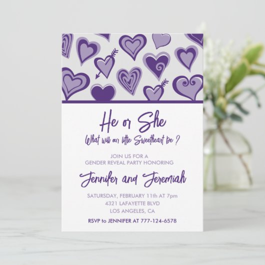 バレンタインデー性別が恋人のかわいいハートを明かす 招待状 (スタンド正面)