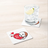 バレンタインデー恋しく思よ スクエアペーパーコースター (インサイチュ)