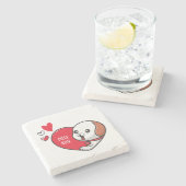 バレンタインデー恋しく思よ ストーンコースター (横)