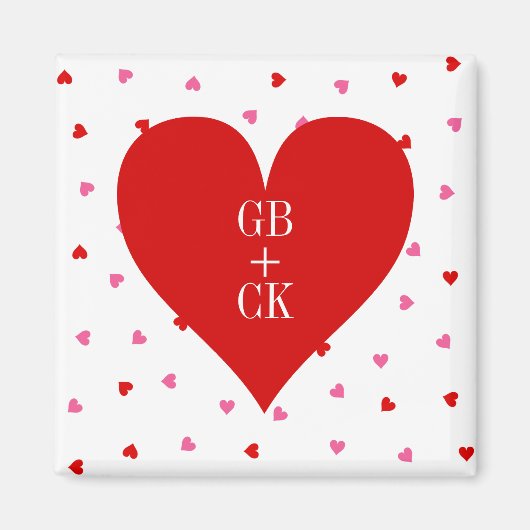 バレンタインデー恋人のイニシャル磁石 マグネット (正面)