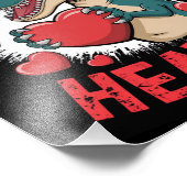 バレンタインデー恐竜I盗むハート愛Tレックス フォトプリント            (角)