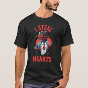 バレンタインデー恐竜I盗むハート男の子L Tシャツ