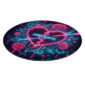 バレンタインデー愛がネオンを痛めるハート カッティングボード (角)