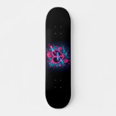 バレンタインデー愛がネオンを痛めるハート スケートボード (正面)