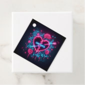 バレンタインデー愛がネオンを痛めるハート フェイバータグ (インサイチュ)