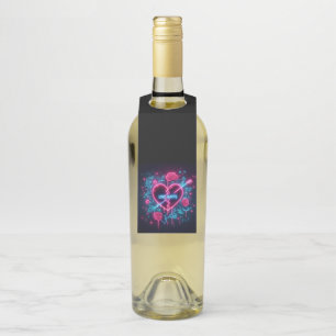 バレンタインデー愛がネオンを痛めるハート ボトルネックタグ