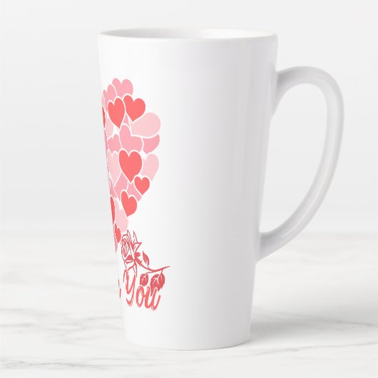 バレンタインデー愛するハートとバラ カフェラテマグ (右)