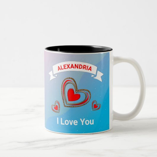 バレンタインデー愛するハート コーヒーマグカップ (右)